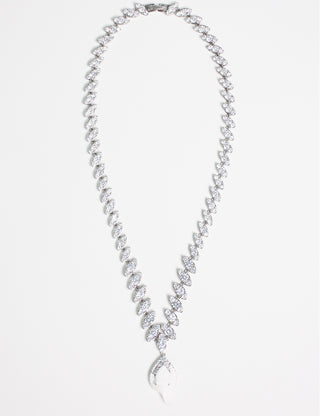 Diamond Drip Necklace White