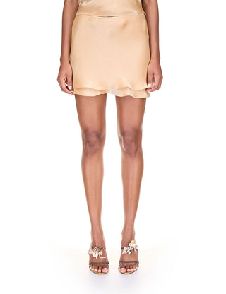 Caramel Layered Mini Skirt