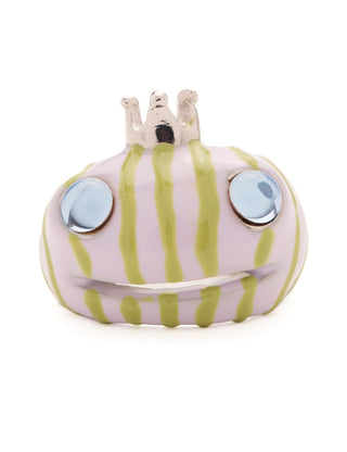 LILAC GREEN STRIPE FROG PRINCE RING