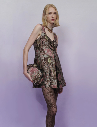 Brocade Babydoll Dress