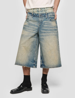 2In1 Denim Dirt Baggy Shorts