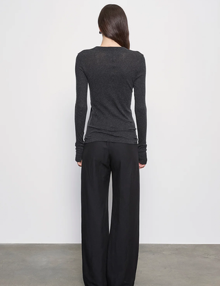 FINE CASHMERE JERSEY EASY CUFFED CREW