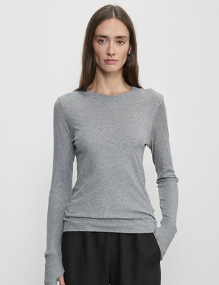 FINE CASHMERE JERSEY EASY CUFFED CREW