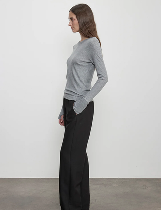 FINE CASHMERE JERSEY EASY CUFFED CREW