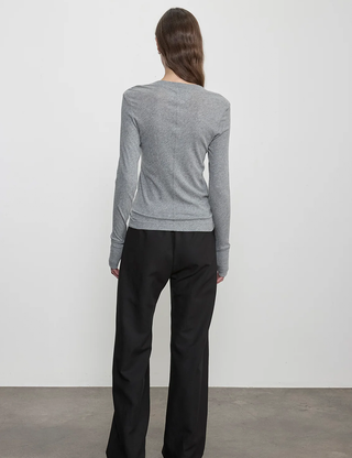 FINE CASHMERE JERSEY EASY CUFFED CREW