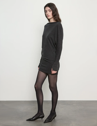 FINE CASHMERE JERSEY DOLMAN CURVE DRESS