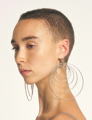 Pierced Serpent Hoops Large Silver