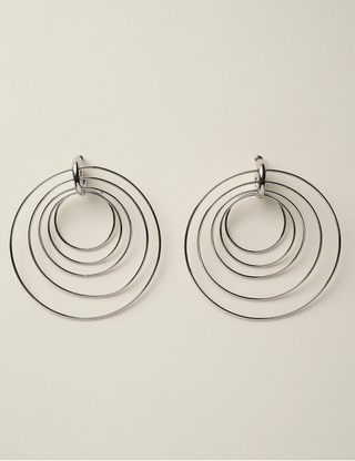 Pierced Serpent Hoops Large Silver