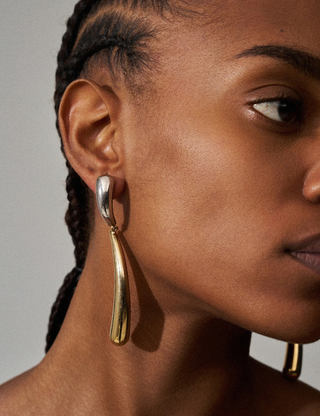 Blow Up Forma Earrings Silver and Gold