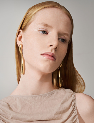 Blow Up Forma Earrings Silver and Gold