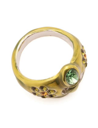 OLIVE COSMIC DAISY RING