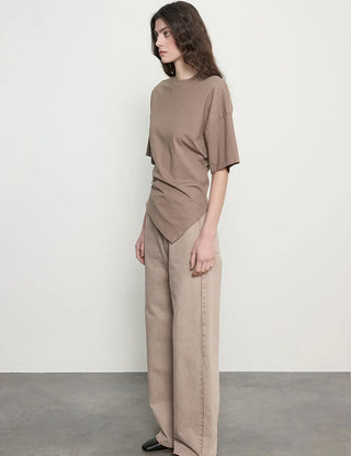 Supima Structured Jersey Asymmetrical Tee