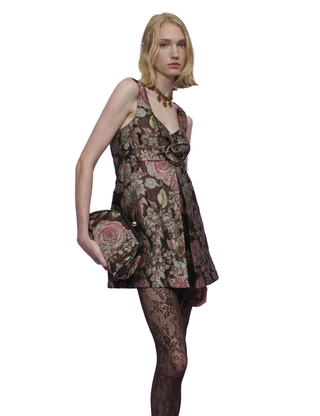 Brocade Babydoll Dress