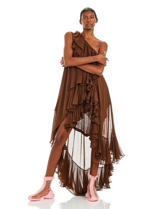Dark Brown Violet Dress