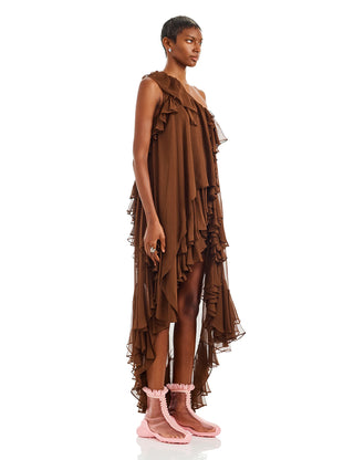 Dark Brown Violet Dress