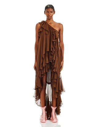 Dark Brown Violet Dress