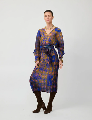 Sue Hand-Pleated Kaftan in Malik
