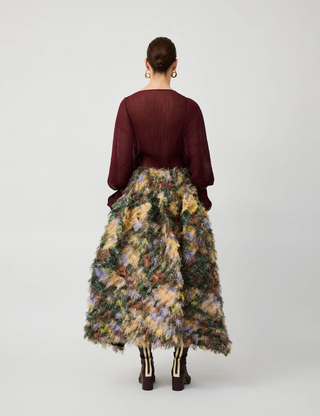 Kenza Furry Skirt in Amber Ingrid