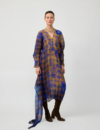 Sue Hand-Pleated Kaftan in Malik