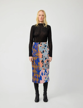 Ekke Pleated Skirt in Patchwork Ingrid