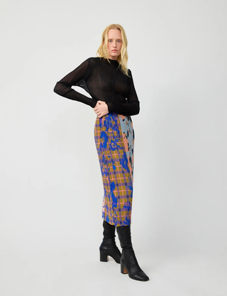 Ekke Pleated Skirt in Patchwork Ingrid