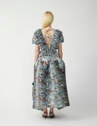 Marcia Handpleated Top in Metallic Frances