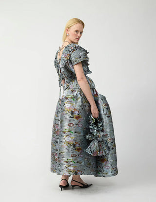 Marcia Handpleated Top in Metallic Frances