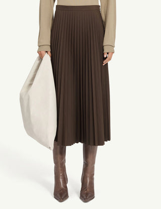 Pleated Skirt Brown