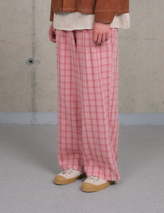 Fenn Trousers - Pink Check Handloom