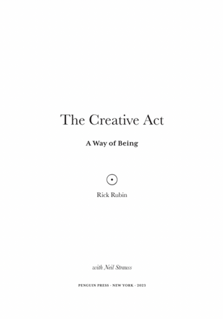 The Creative Act Book