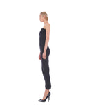 Strapless Side Drape Gown Black