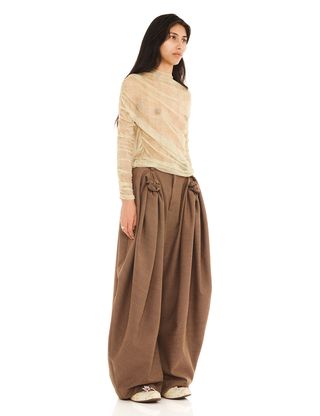 BUTTER PLAID NETTLE SILK MESH TOP