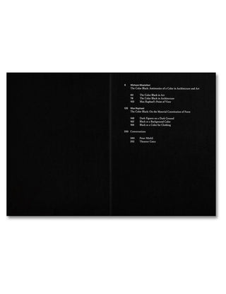 The Color Black: Antinomies of a Color in Architecture and Art