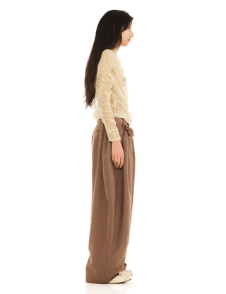 BUTTER PLAID NETTLE SILK MESH TOP