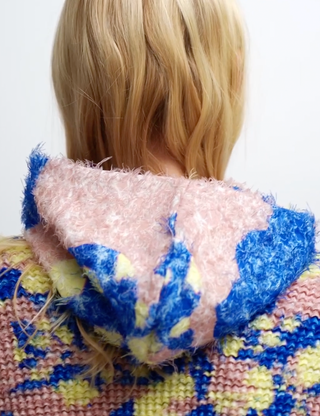 Grete Furry Headpiece in Blush Ingrid