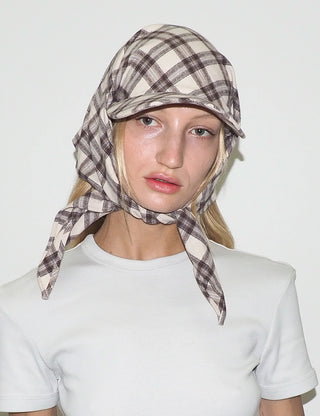 Brim Scarf in Brown & Beige Plaid Flannel