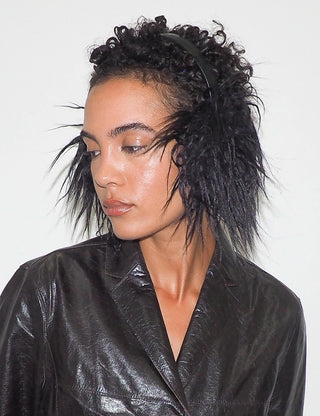 Ear Muffs Black Faux Yak