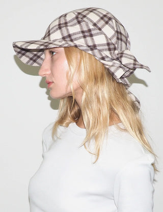 Brim Scarf in Brown & Beige Plaid Flannel