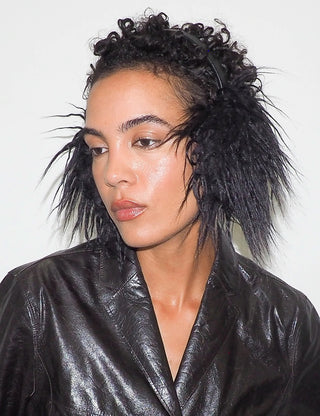 Ear Muffs Black Faux Yak