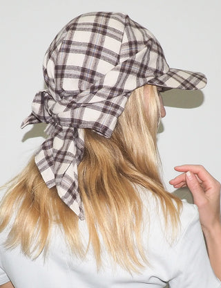 Brim Scarf in Brown & Beige Plaid Flannel