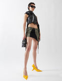 DECONSTRUCTED MINI SKIRT SCUBA OLIVE