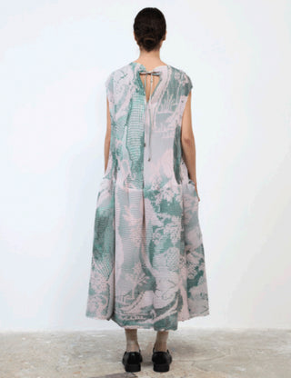 HANDPLEATED MAYA DRESS IN SERAPHIN