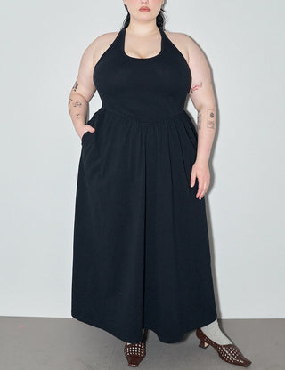 Black Crossback Maxi Travel Dress