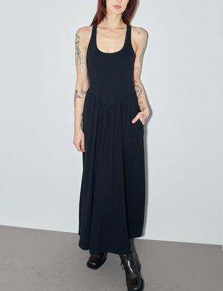 Black Crossback Maxi Travel Dress