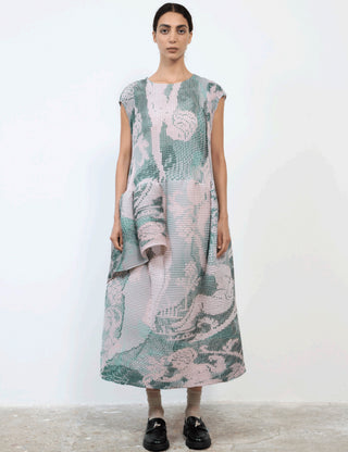 HANDPLEATED MAYA DRESS IN SERAPHIN