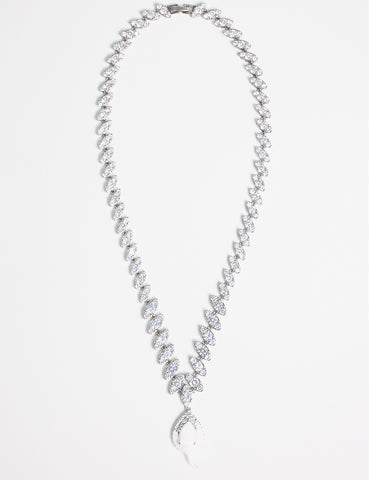 Diamond Drip Necklace White