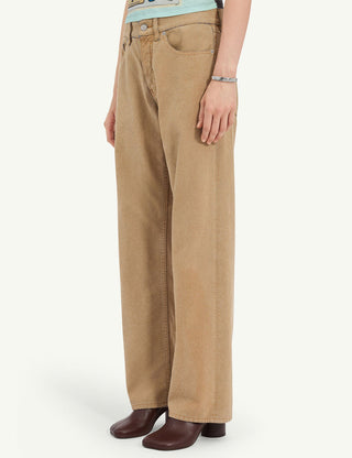 Wide-leg Jeans Sand