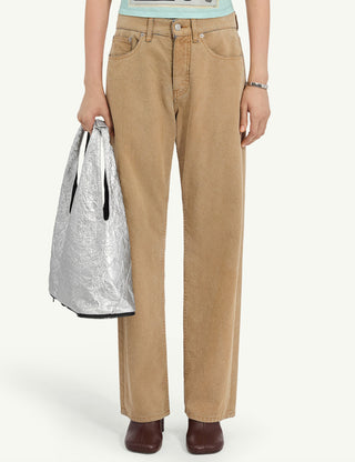 Wide-leg Jeans Sand