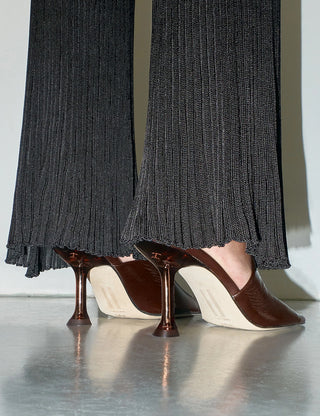 MIRI BROWN MULES SANDALS