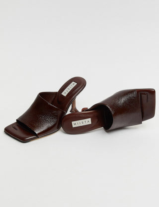 MIRI BROWN MULES SANDALS
